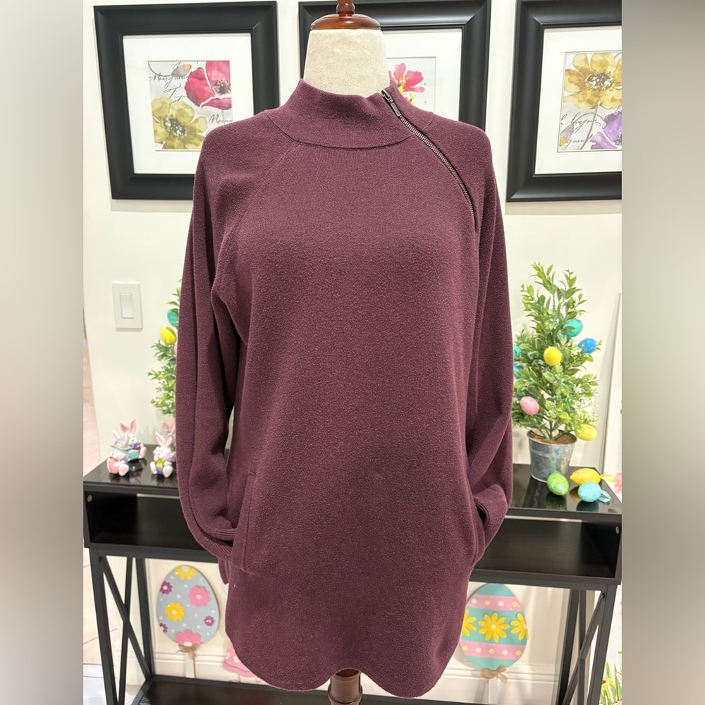 Tahari Maroon Half-Zip Pullover - image 4
